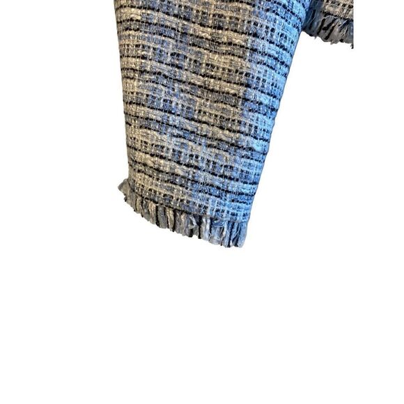 Calvin Klein women’s blue black and white French short tweed jacket size 6 - Picture 4 of 6